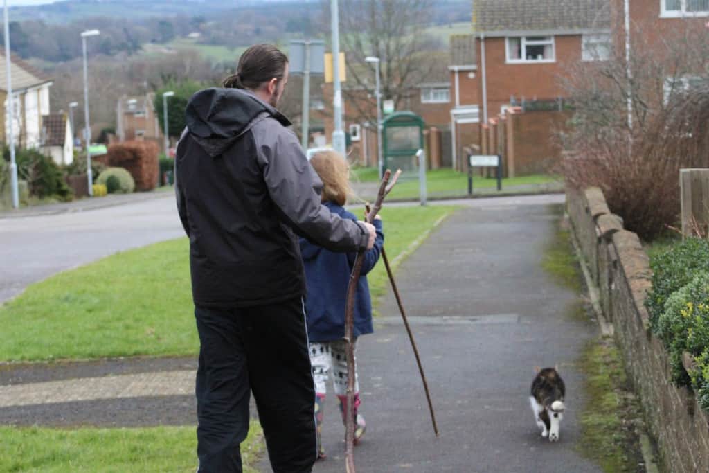 Joined by a random cat!